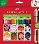 Kredki Trójkątne Children Of The World 24 Kol. + 3 Kredki Dwustronne W Odcieniach Skóry Faber-Castell