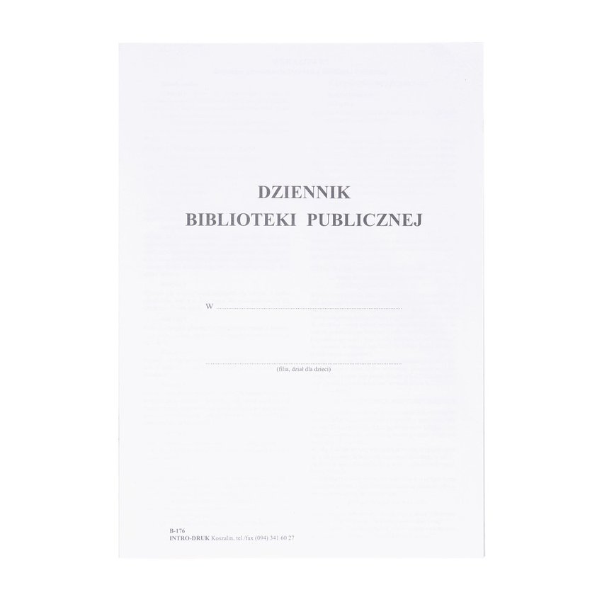 Dziennik Biblioteki Publicznej B176 /Typograf