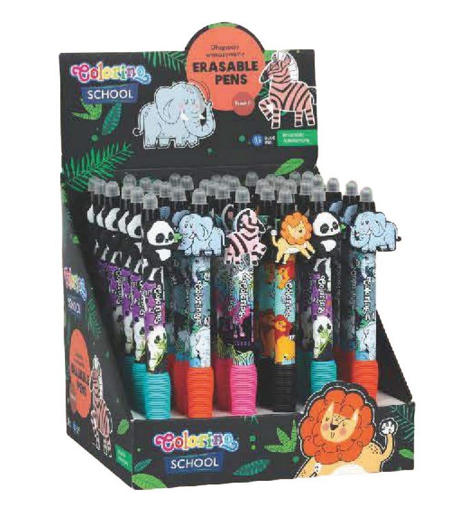 Długopis Aut. Ścieralny Colorino Zoo 0.5 Niebieski