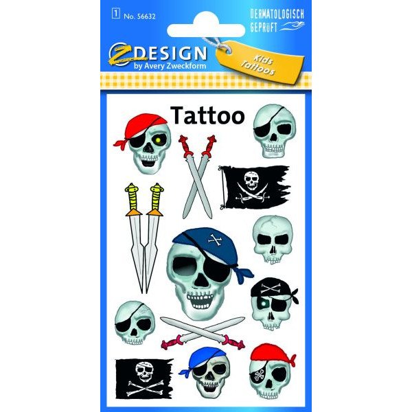 Tatuaże Usuwalne Avery ZDesigner No.56632 Piraci