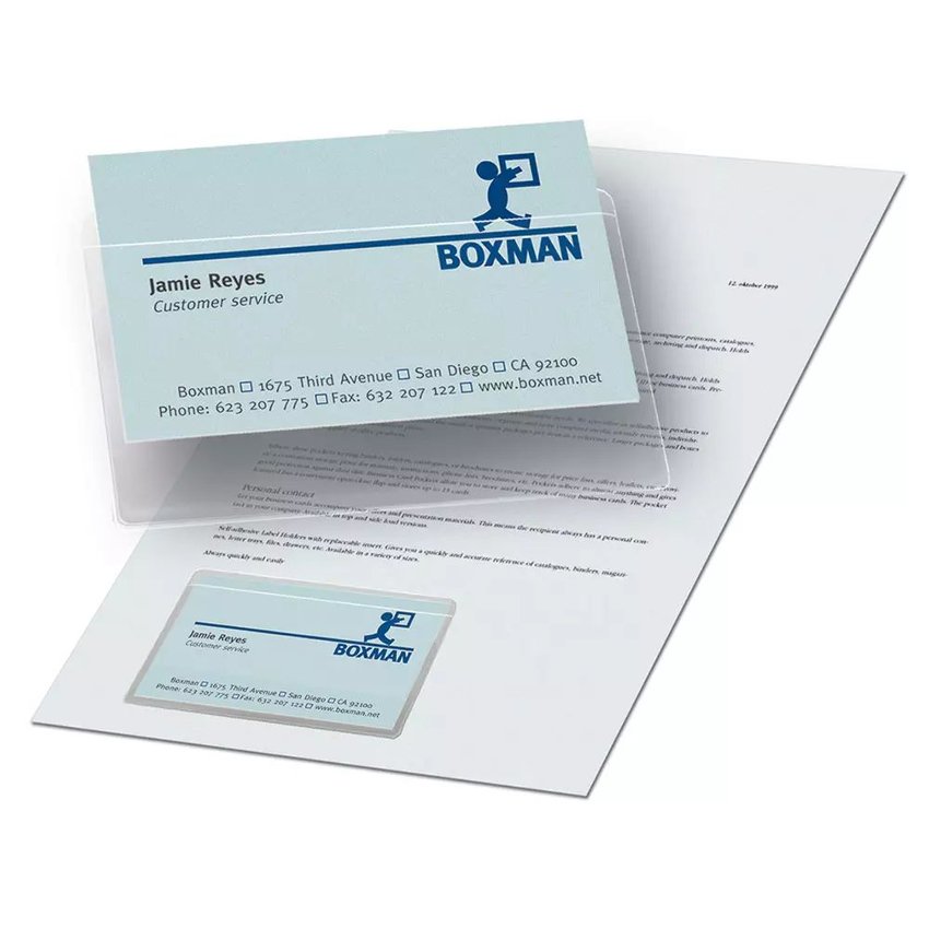 Kieszeń Samoprzylepna Djois X 3L 10 Szt. Na Wizytówki Otwierana Wzdłuż 105X60Mm