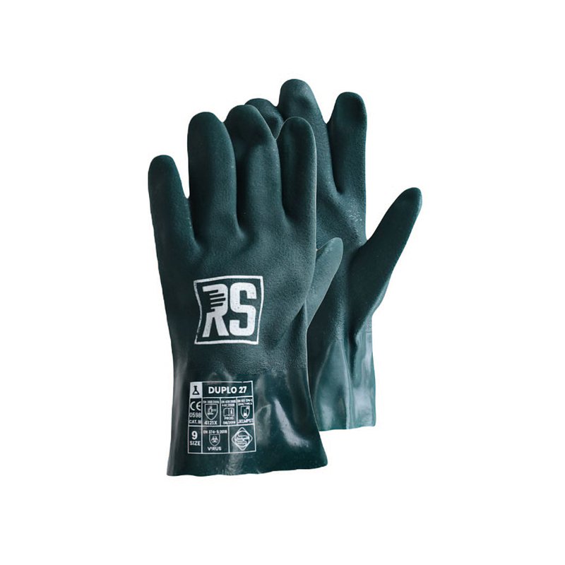 Rękawice Chemiczne RS Duplo 27 Cm Rozm. 10 Zielone  /RS-Schutz