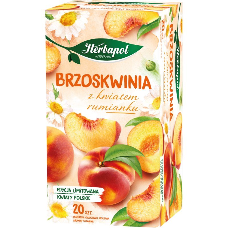 Herbata Herbapol Ziołowo-Owocowa 20 Torebek Brzoskwinia Z Kwiatem Rumianku