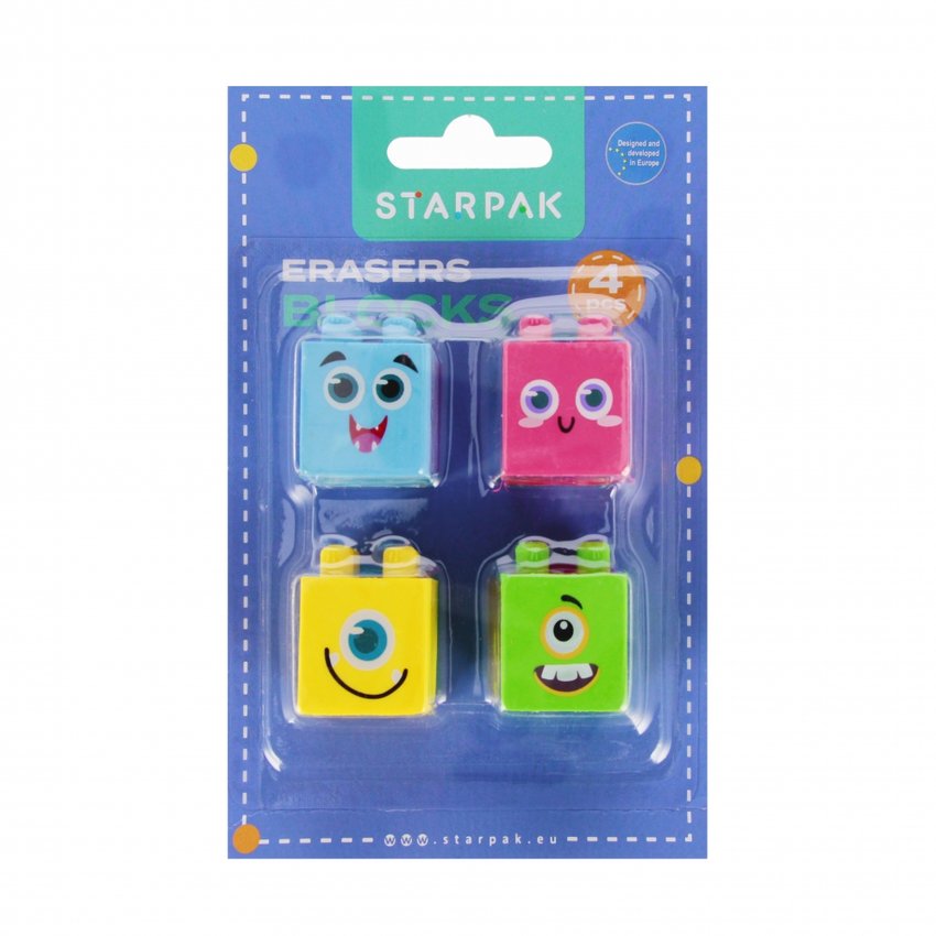 Gumka 3D Puzzle Blocks 4szt. /Starpak