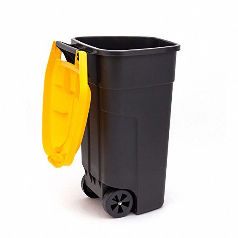 Curver 214128 pojemnik 110L do segregacji na kółkach czarny żółty