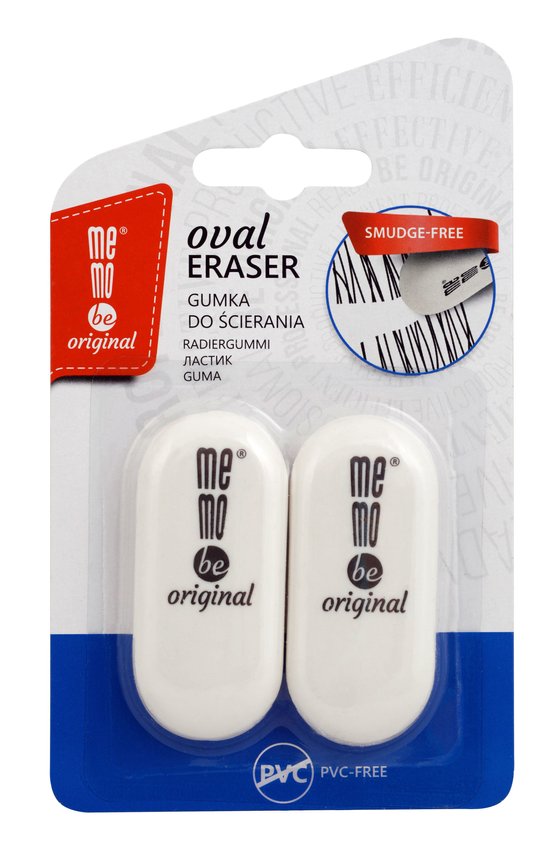 Gumka Do Mazania Memobe Oval Biała 2 Szt. Blister