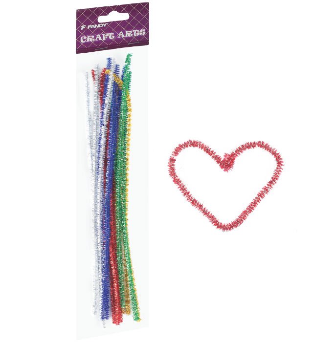 Druciki kreatywne 5 kol. metalicznych, śr. 6mm, dł. 30 cm, 15 szt. Fandy 171786