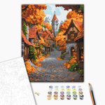 Malowanie po numerach BRUSHME 40x50 cm październikowe miasteczko 1 szt., w pudełku