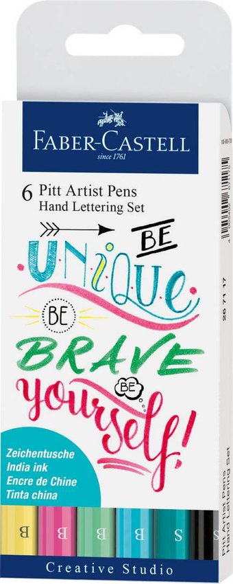 Zestaw Pitt Artist Pen Handlettering 6 szt. w Etui, Odcienie Pastelowe Faber-Castell