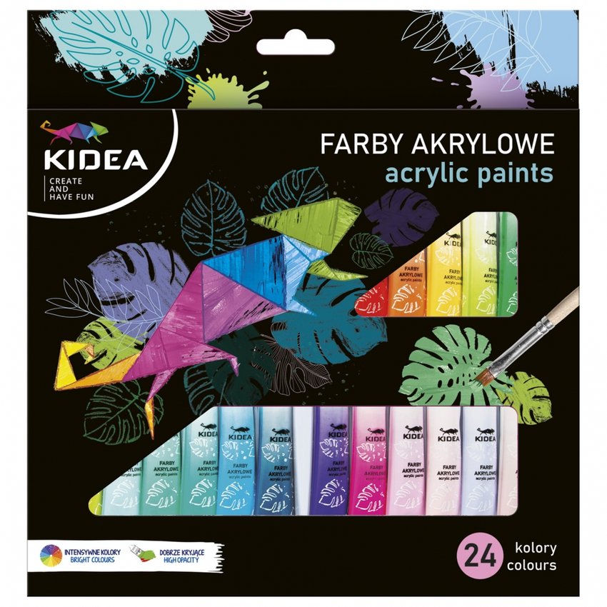 Farby Akrylowe 24kol 6ml Zestaw /Kidea