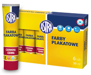 Farba Plakatowa 30ml Czerwona Ciemna /Astra