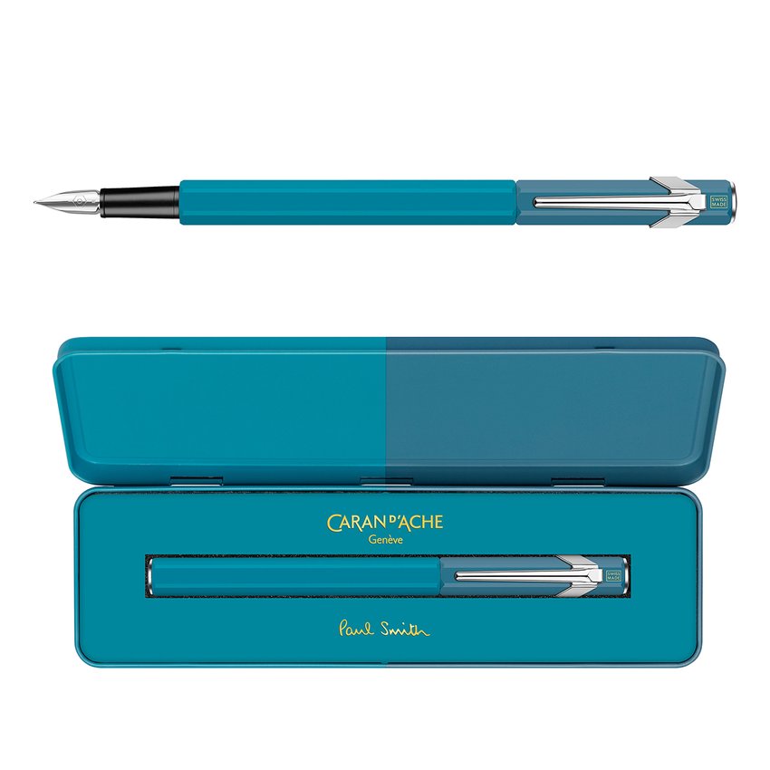 Pióro wieczne CARAN D'ACHE 849 Paul Smith Ed4 w pudełku Cyan/Steel F