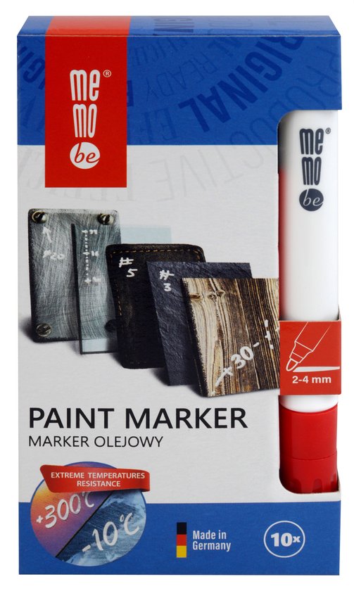 Marker Olejowy Mm301 Memobe, Końcówka Okrągła 2-4 Mm Czerwony