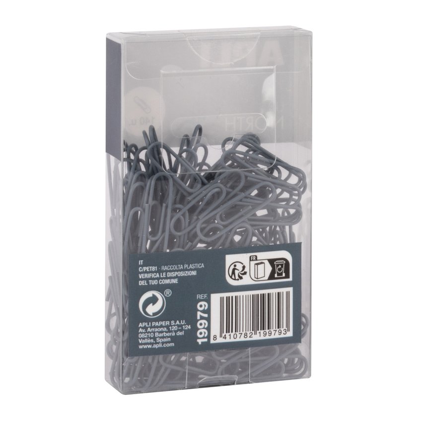 Spinacze okrągłe APLI Up North 28mm 140szt., pudełko z zawieszką niebieskie