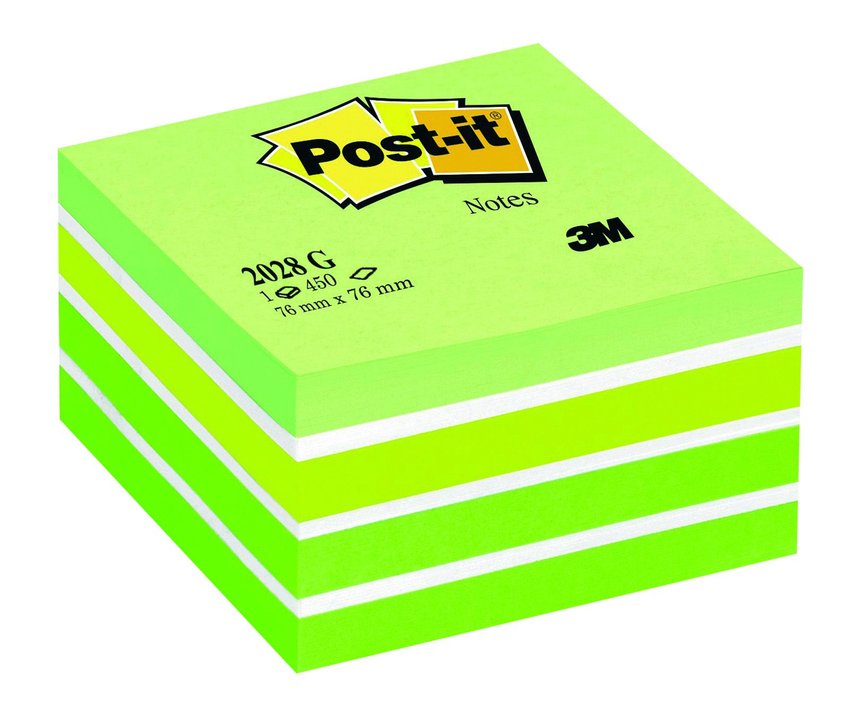 Bloczek Samoprzylepny 76x76 450k 2028-G Akwarelowy Zielony Post-it