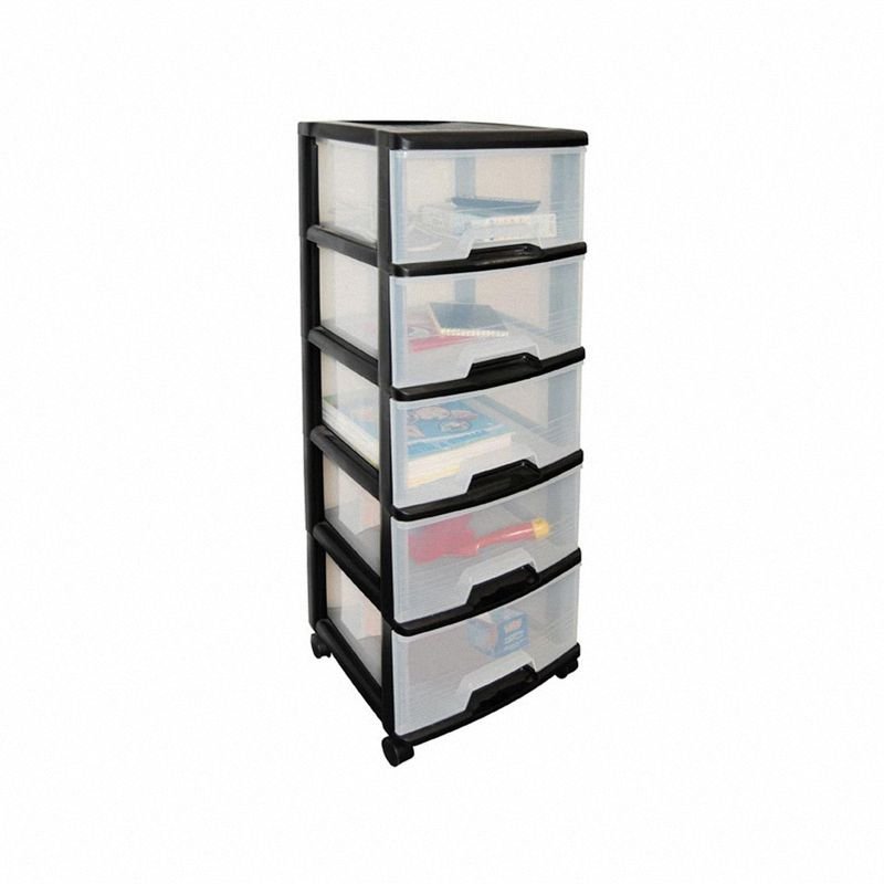 Regał na pojemniki 5x20L czarny przezroczysty Curver 214752