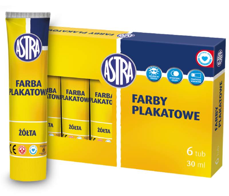 Farba Plakatowa 30ml Żółta /Astra