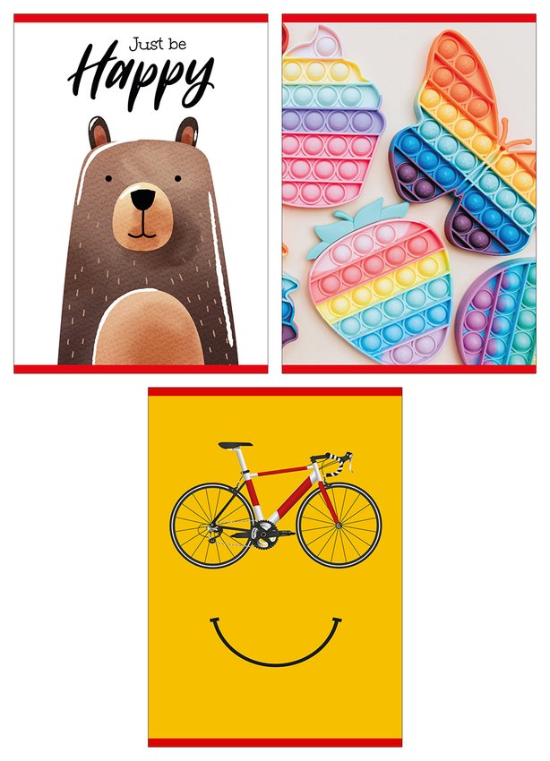 Zeszyt szkolny GIMBOO A4 w 3 linie 32 kart., 70gsm mix wzorów