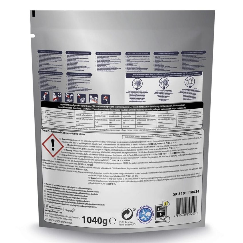 Omo Professional Kapsułki Do Prania A'80 Active Clean 3in1 Uniwersalne