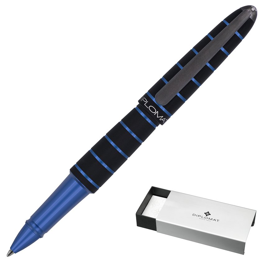 Pióro kulkowe DIPLOMAT Elox Ring czarne/niebieskie
