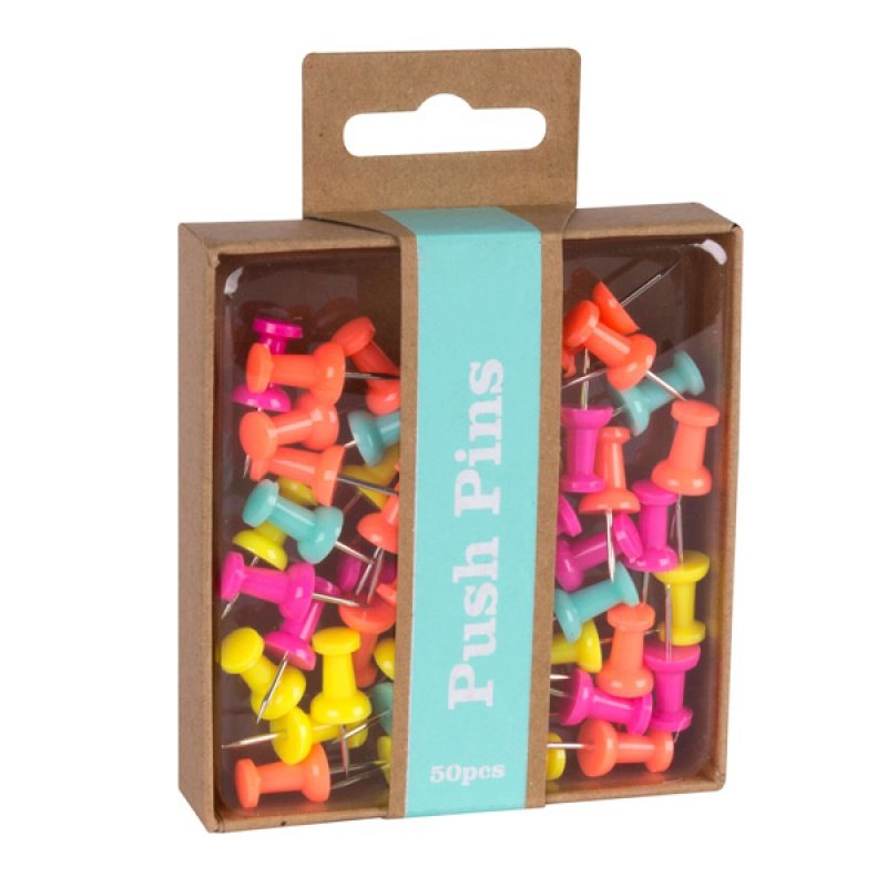 Zestaw APLI Fluor Collection pinezki beczułki 50 szt., mix kolorów