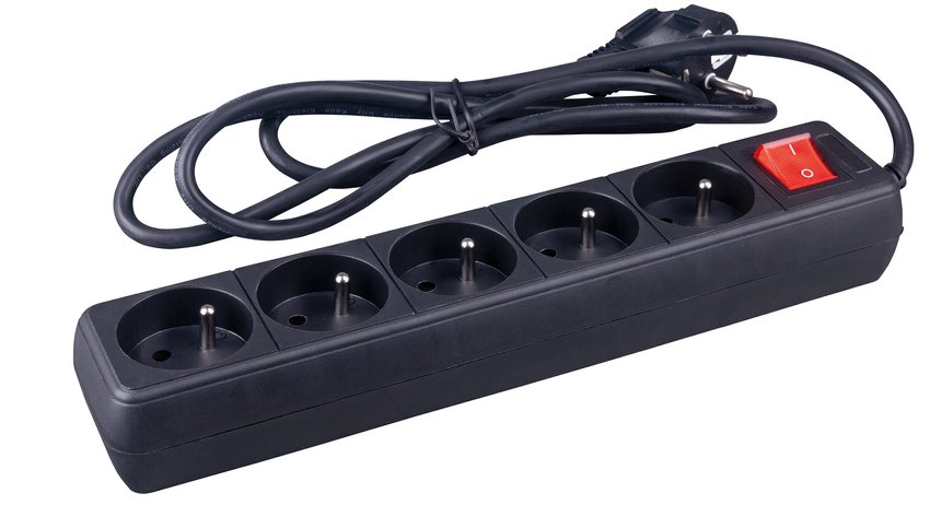 Przedłużacz OFFICE PRODUCTS 5 gniazd 15m z uziemieniem i wyłącznikiem czarny