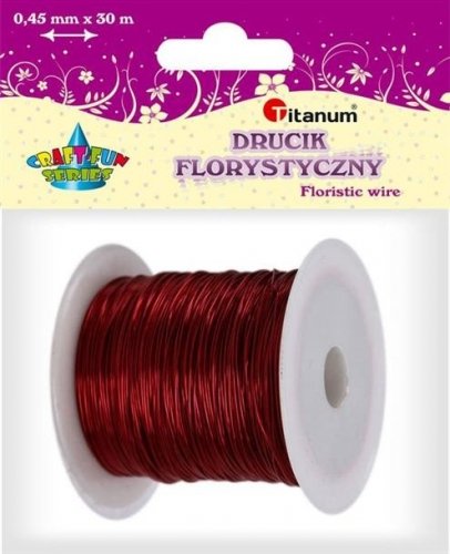 Drucik Florystyczny 0.45mm x 30m Czerwony /Titanum