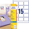 Etykiety Błyszczące Avery 63.5x46.6 15/A4 A'10 Białe No.C6080-10