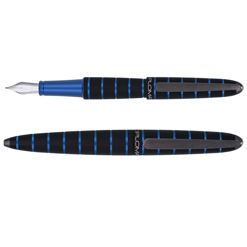 Pióro wieczne DIPLOMAT Elox Ring M czarne/niebieskie