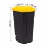 Curver 214128 pojemnik 110L do segregacji na kółkach czarny żółty