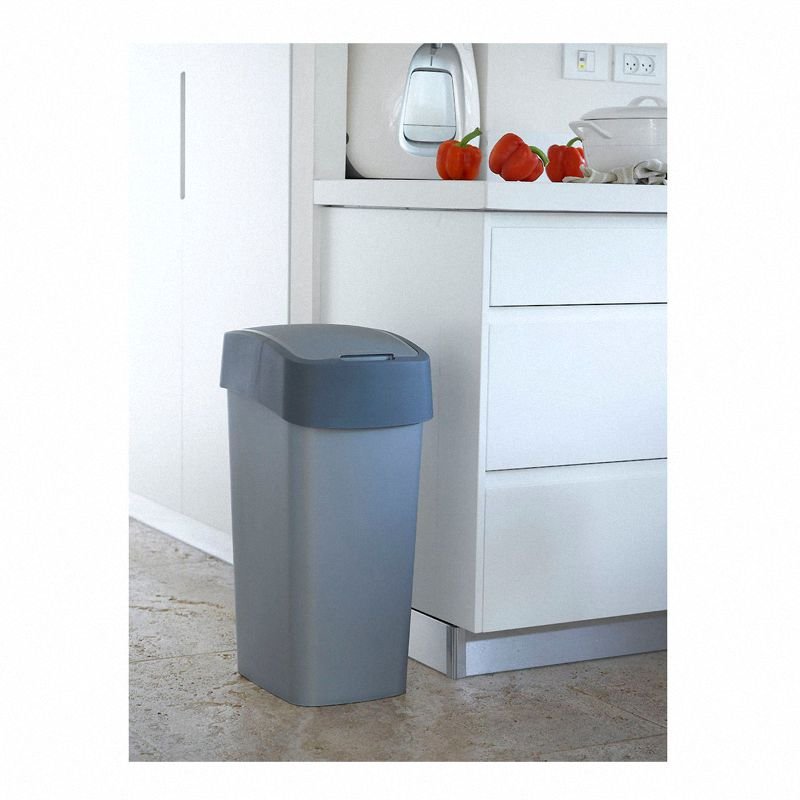 Kosz Flip Bin 10L Curver 186133 srebrny szary