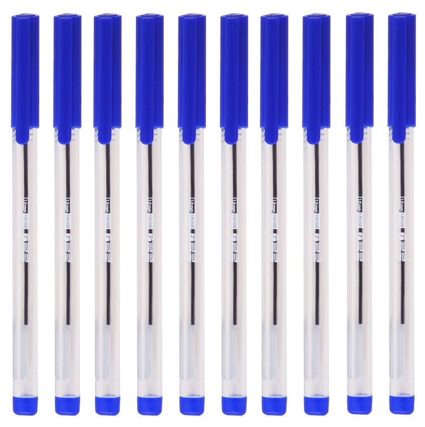 Długopis Biurowy Przezroczysty 1 Mm Memobe Niebieski 10 Szt. Etui