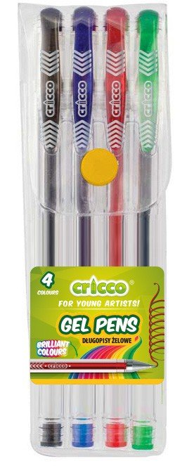 Długopisy Żelowe  Cricco  4 Kol. Etui