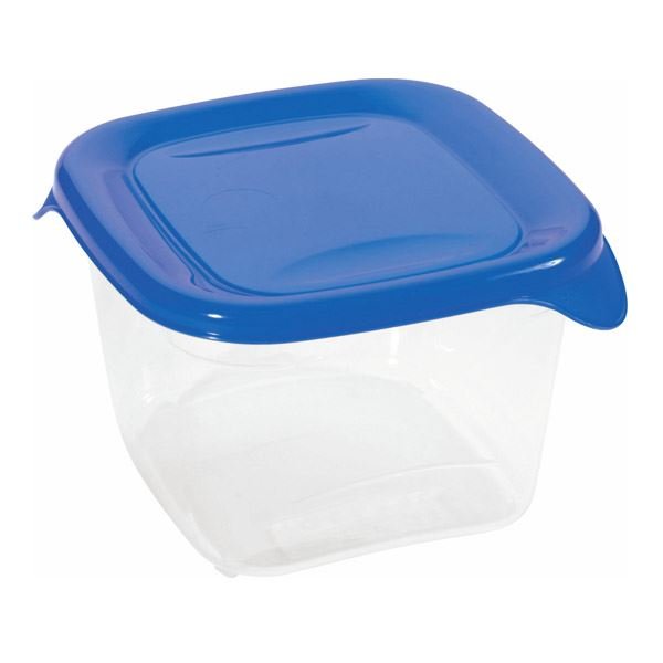 Kwadratowy pojemnik na żywność Fresh&Go 0,45L Curver niebieski transparentny
