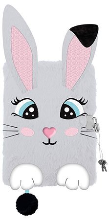 Pamiętnik z kłódką A5/96K 3D włochacz Rabbit / St.Majewski