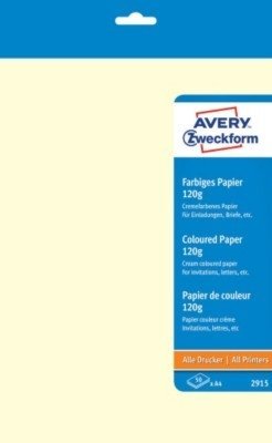Papier Kolorowy A4 120g 50szt. Avery 210x297 Kremowy No.2915