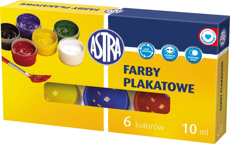 Farby Plakatowe 6 kol. 10ml /Astra