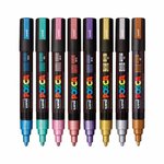 Zestaw Markerów z Farbą Plakatową Uni PC-5M Posca 8szt. Metallic