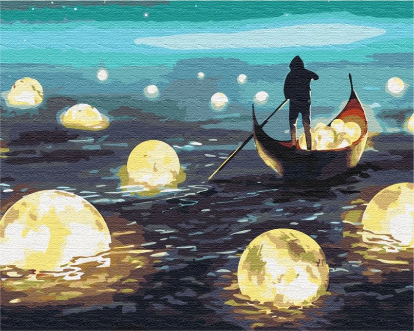 Malowanie po numerach BRUSHME 40x50 cm księżycowy spacer 1 szt., w pudełku