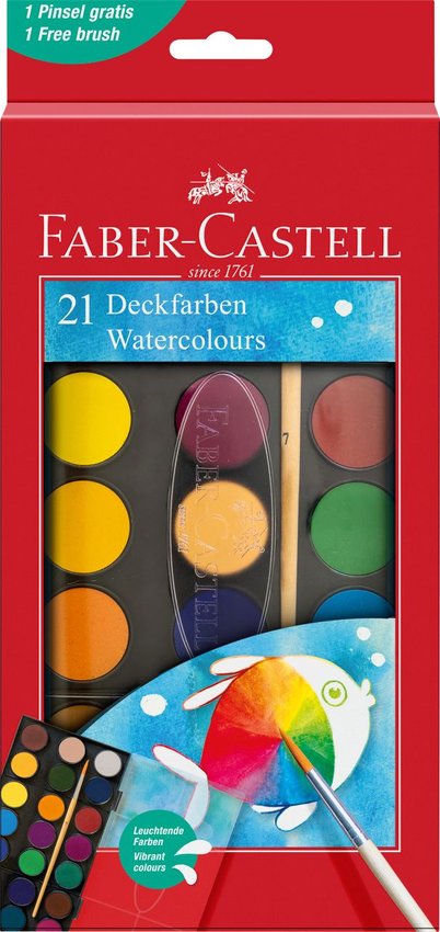 Farby Szkolne 21 Kol. 30Mm Kasetka Duża Faber-Castell