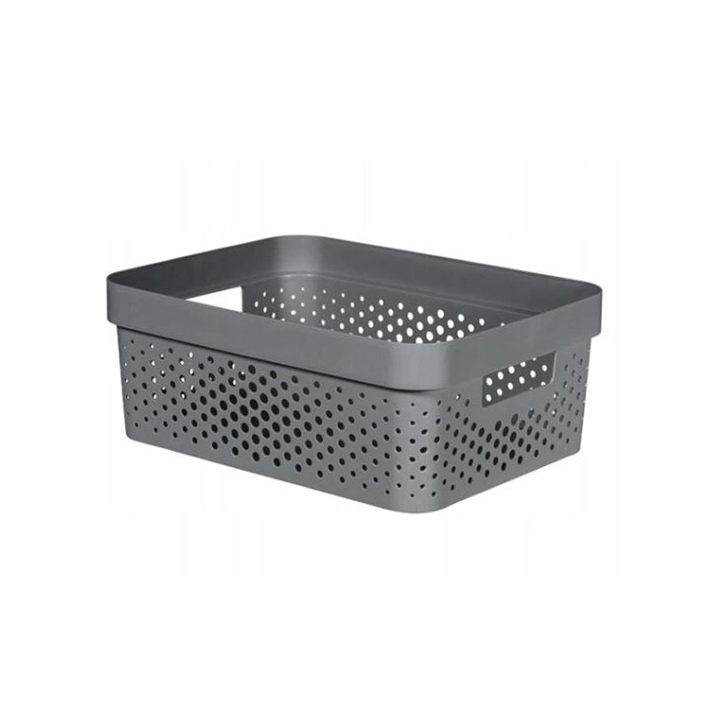 Kosz ażurowy Infinity 11L bez pokrywy ciemny szary Curver