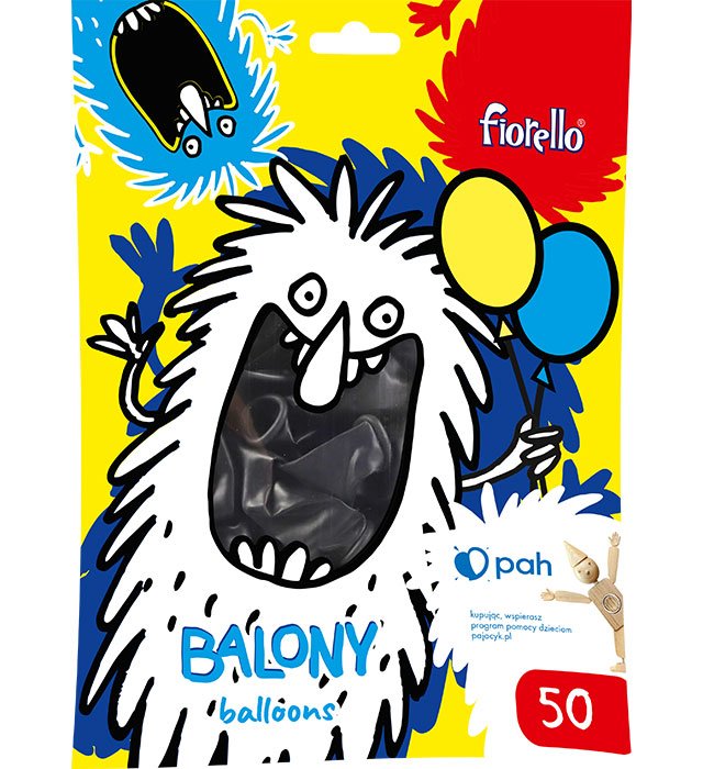 Balony Metalik 10 A'50 Czarny /Fiorello