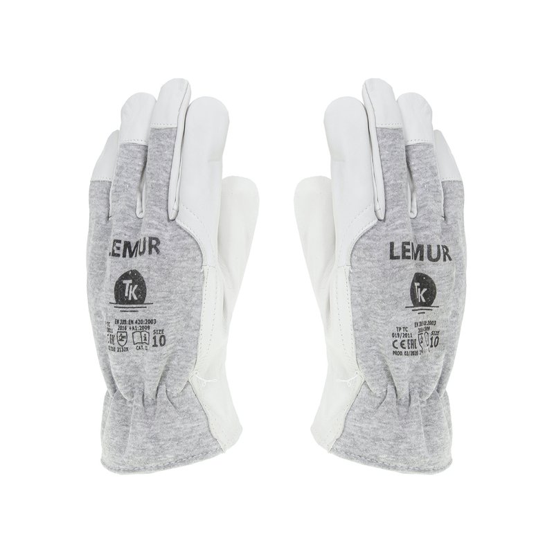 Rękawice TK Lemur Rozm. 8 Szare   /TK GLOVES