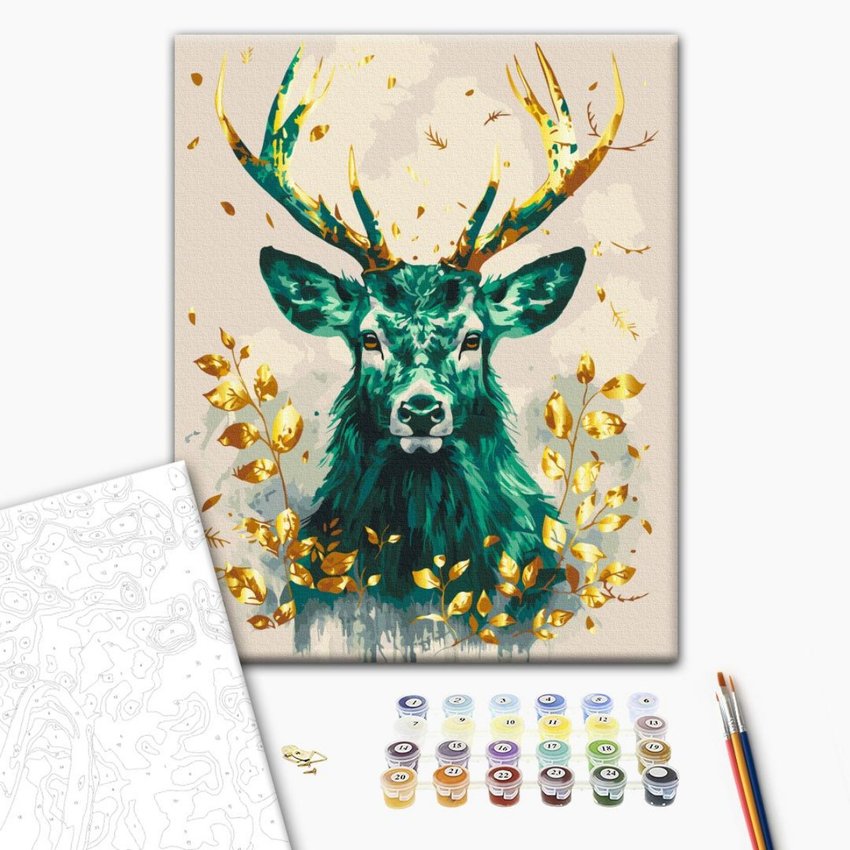 Malowanie po numerach BRUSHME 40x50 cm gold szmaragdowa korona lasu 1 szt., w pudełku