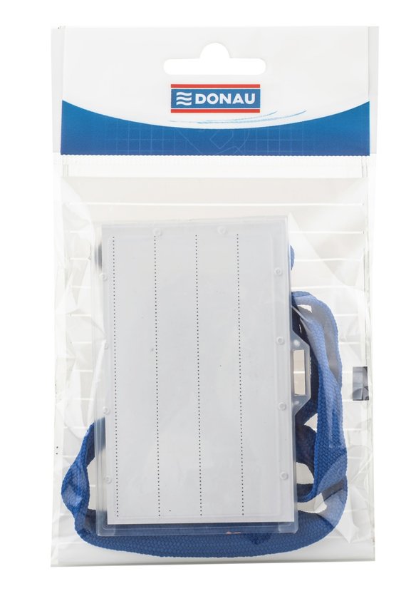 Identyfikator DONAU z taśmą twardy zawieszka niebieski