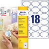 Etykiety Samoprzylepne Avery Owalne 63.5x42.3 18/A4 A'25 Białe No.L6024REV-25