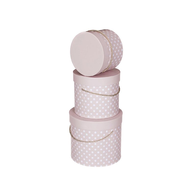 Pudełka Ozdobne w Groszki ze Sznurkiem A'3 [DPBO-017]  Pink  /Dpcraft