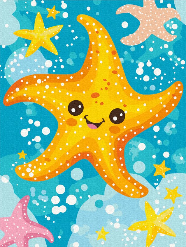 Malowanie po numerach BRUSHME 30x40 cm kids rozgwiazda 1 szt.