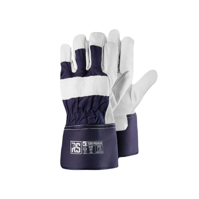 Rękawice RS Premium Turr Typu Doker Rozm.10 Granatowo-Białe   /RS-Schutz