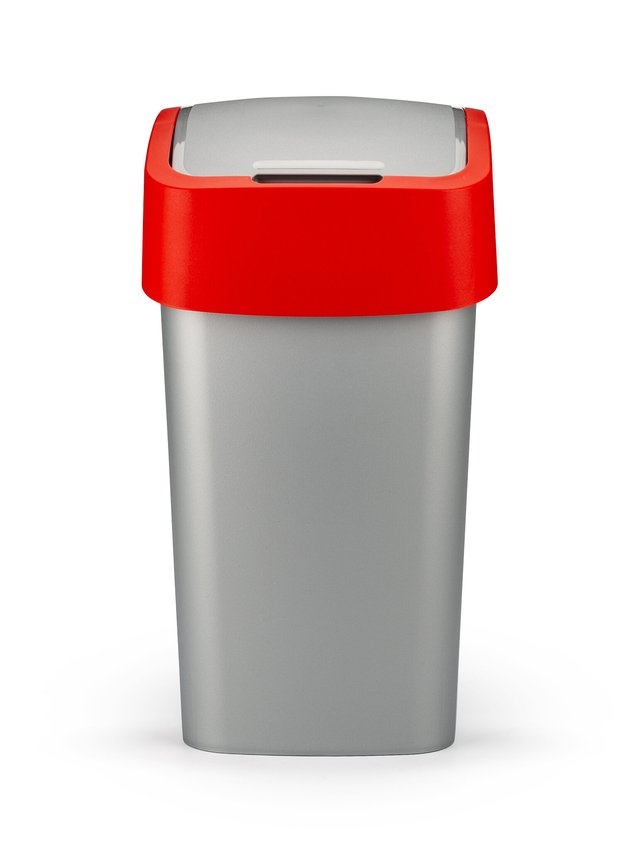 Kosz uchylny Flip 45L Curver 195024 srebrny czerwony